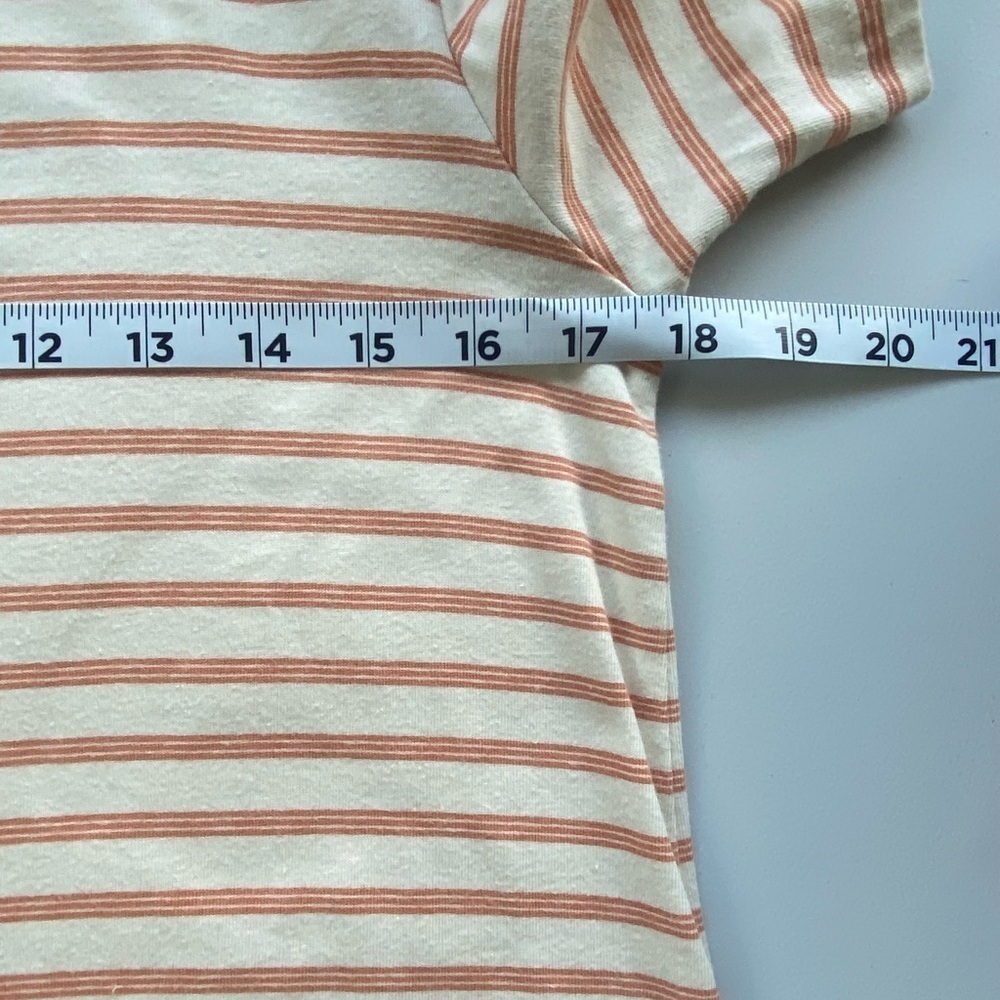 American Giant TShirt Dress Beige Striped Sz XS Preppy Classic 100% Cotton - Picture 8 of 9